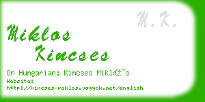 miklos kincses business card